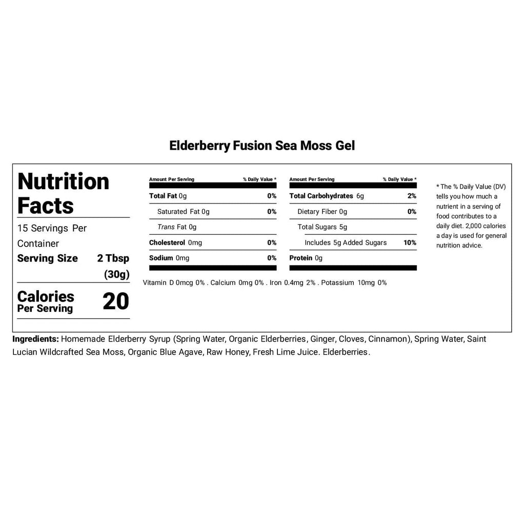 Elderberry Fusion Sea Moss Gel   16oz