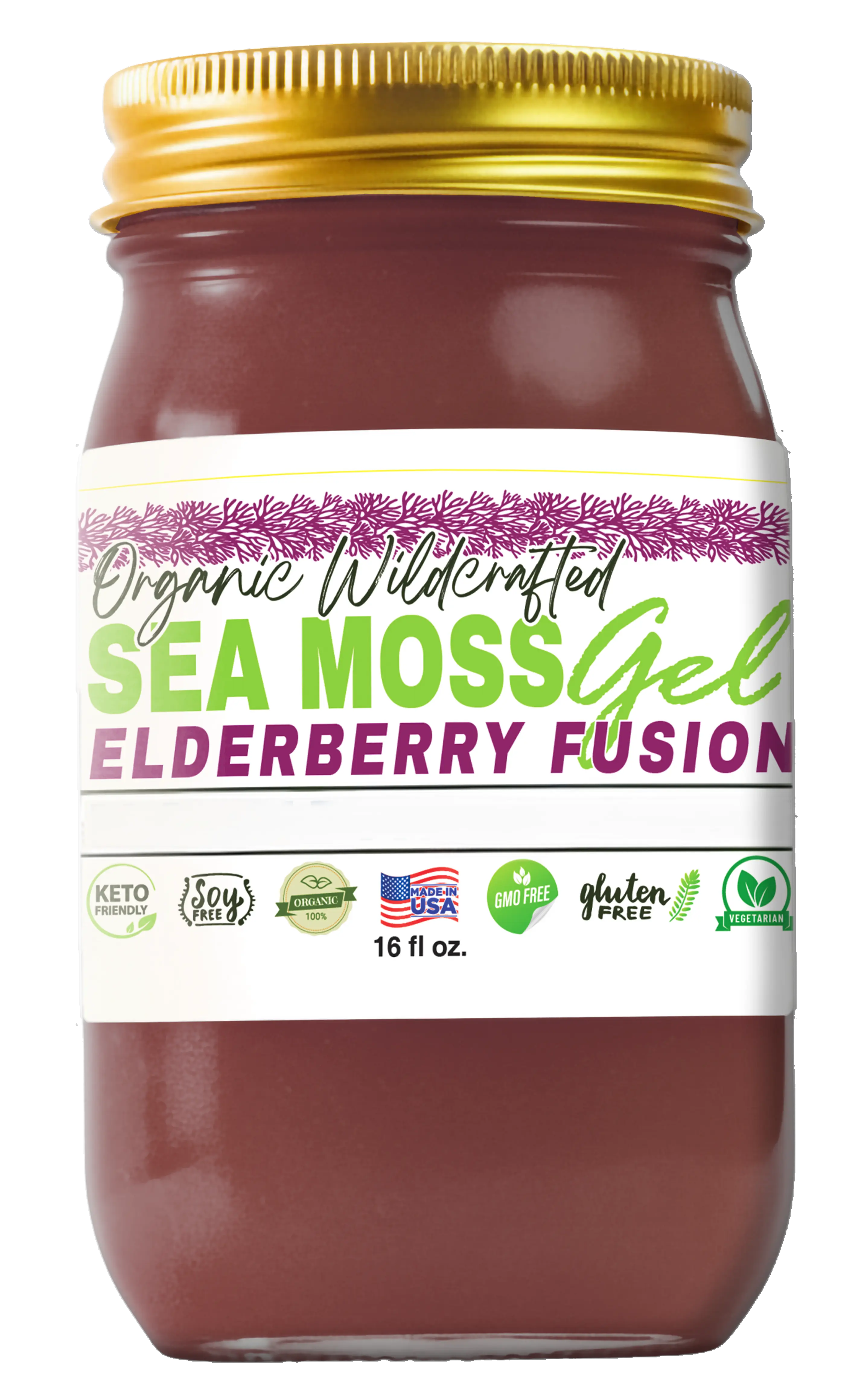 Elderberry Fusion Sea Moss Gel   16oz